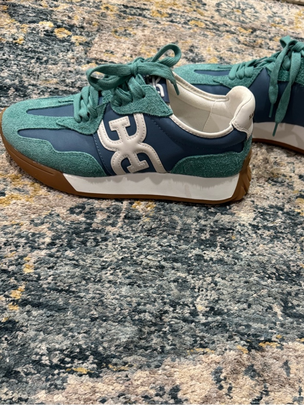 Sam Edelman Teal & Navy Suede-Trim Sneakers